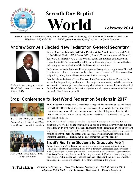 Cover of SDB World – February, 2014