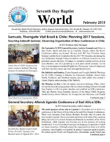 Cover of SDB World – February 2015